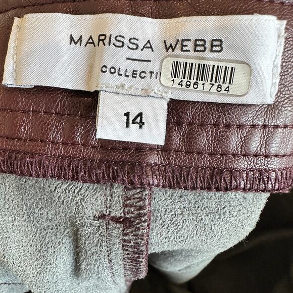 Marissa Web Brown Faux Leather Kick Flare Pants Size 14 Slimming Career $325 - Picture 11 of 12